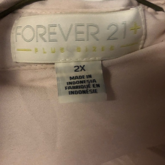 Plus size tan button down shirt with studs - Picture 3 of 3